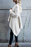 Solid Open Front Irregular Cardigan