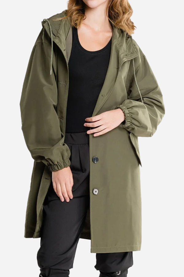 Water Resistant Oversized Hooded Windbreaker Rain Jacket Water Resistant Oversized Hooded Windbreaker Rain Jacket