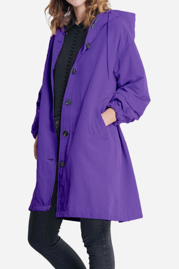 Water Resistant Oversized Hooded Windbreaker Rain Jacket Water Resistant Oversized Hooded Windbreaker Rain Jacket