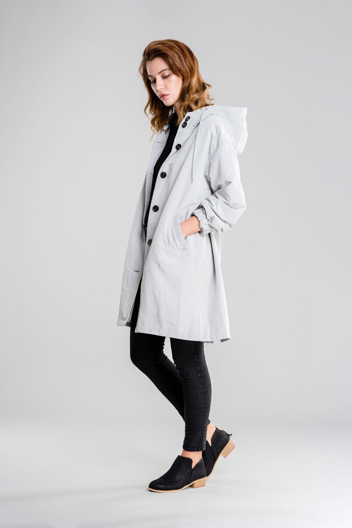 Water Resistant Oversized Hooded Windbreaker Rain Jacket Water Resistant Oversized Hooded Windbreaker Rain Jacket
