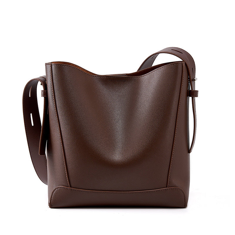 Genuine Leather Crossbody & Shoulder Oversized Bucket Bag Genuine Leather Crossbody & Shoulder Oversized Bucket Bag