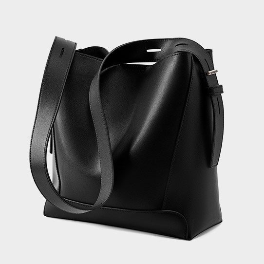 Genuine Leather Crossbody & Shoulder Oversized Bucket Bag Genuine Leather Crossbody & Shoulder Oversized Bucket Bag