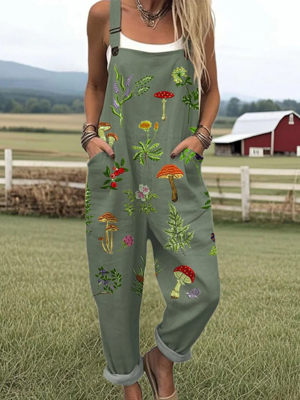 Nature-Inspired Embroidery Jumpsuit Nature-Inspired Embroidery Jumpsuit