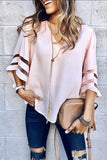 Mesh Panel Sleeve Loose Fit Top