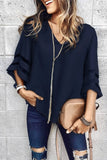Mesh Panel Sleeve Loose Fit Top