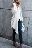Solid Open Front Irregular Cardigan